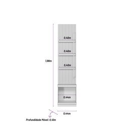 Estante Home para Tv Ripado 1 Modulo Lateral Esquerdo Ouro Preto Nature/off White - Linea - 5 Estante Home para Tv Ripado 1 Modulo Lateral Esquerdo Ouro Preto Nature/off White - Linea - 5