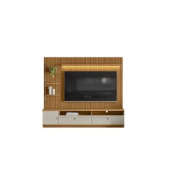 Estante Home para Tv Ripado 1 Modulo Lateral Esquerdo Ouro Preto Nature/off White - Linea - 2 Estante Home para Tv Ripado 1 Modulo Lateral Esquerdo Ouro Preto Nature/off White - Linea - 2