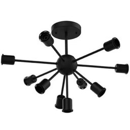 Pendente Sputnik em Aço Preto 10xE27 – Taschibra - 2
