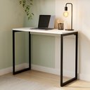 Ver imagem 3 de Escrivaninha Nexus Estilo Industrial para Quarto Escritório Moderno 72cm Branco/pé Preto - Lh Móveis