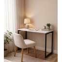 Ver imagem 4 de Escrivaninha Nexus Estilo Industrial para Quarto Escritório Moderno 72cm Branco/pé Preto - Lh Móveis