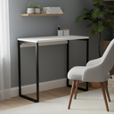 Ver imagem 1 de Escrivaninha Nexus Estilo Industrial para Quarto Escritório Moderno 72cm Branco/pé Preto - Lh Móveis