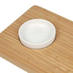 Tábua Cortar Carne Bambu Detalhe Branco Recipiente - Mor - 3