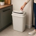 Ver imagem 7 de Lixeira Basculante Marmorizada 9L Plástico Retangular Compacta Decorada Branco Cozinha Banheiro