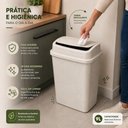 Ver mais imagens de Lixeira Basculante Marmorizada 9L Plástico Retangular Compacta Decorada Branco Cozinha Banheiro