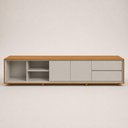 Ver imagem 3 de Painel Completo com Rack Celeste 75" 100% MDF com Portas Toque Off White Belaris Móveis