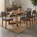 Ver imagem 2 de Mesa de Jantar Caju com 6 Cadeiras Estofadas Sabia Linho Grafite Ornar