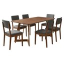 Ver imagem 1 de Mesa de Jantar Caju com 6 Cadeiras Estofadas Sabia Linho Grafite Ornar