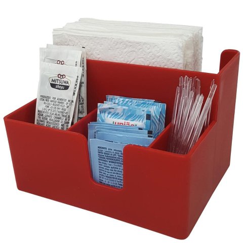 Kit 20 Porta Sachês Guardanapo Açúcar Organizadores Bancada Vermelho