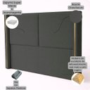 Ver imagem 5 de Cabeceira Cama Box Casal Estofada Essence 140cm com Sapatas Plásticas Braços Laterais