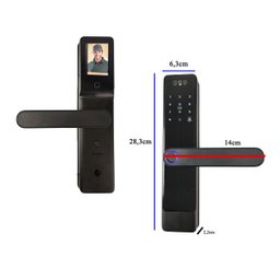 Fechadura Digital Eletronica Biometria Reconhecimento Facial Wifi App Senha Cartao Chave Bateria Rec - 5