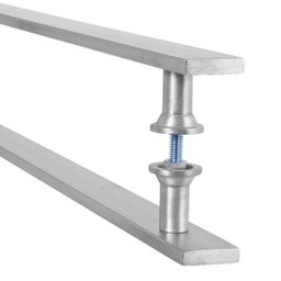 Puxador Barra Chata Inox Escovado Para Porta Madeira 180 cm - 3