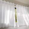 Cortinas Cozinha Pérola 4,00 x 1,20 Voal Com Forro - Branco - 1