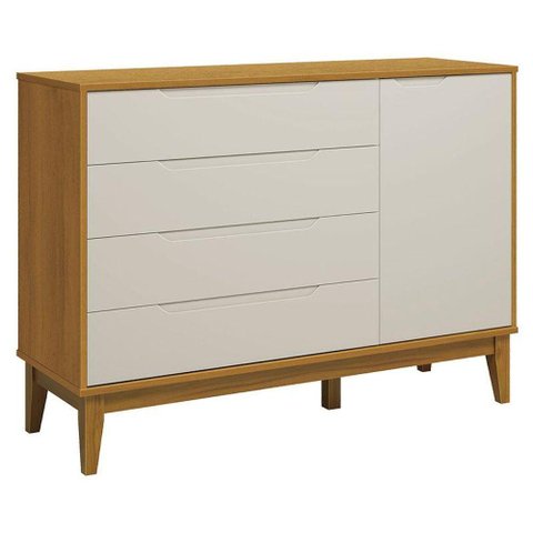 Cômoda com Porta Classic Elfe Areia Acetinado Savana Amadeirado - Reller