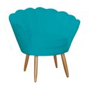 Ver imagem 3 de Combo Pétala Namoradeira e 2 Poltronas Decorativa Estofada Suede Azul Turquesa - LM DECOR