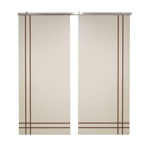 Porta Dupla Branco Prime Frisada Kit Alumínio F06 - 210x180