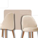 Ver imagem 3 de Mesa de Jantar Suiça 220cm Madeira Tampo Laminado Orgânico Linho Off / Imbuia Nat.