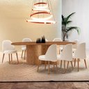 Ver imagem 2 de Mesa de Jantar Suiça 220cm Madeira Tampo Laminado Orgânico Linho Off / Imbuia Nat.