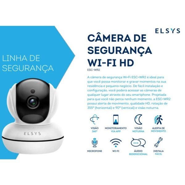 Câmera Full HD Inteligente Rotacional Esc-Wr3F Elsys - 5