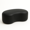 Ver imagem 1 de Puff Feijão Curvo Corino Preto 80x45 Minimalista Resistente Luxo