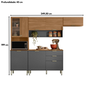Ver imagem 4 de Cozinha Modulada Compacta com 8 Portas e 2 Gavetas Olga Amendola/Grafito