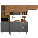 Ver imagem 1 de Cozinha Modulada Compacta com 8 Portas e 2 Gavetas Olga Amendola/Grafito