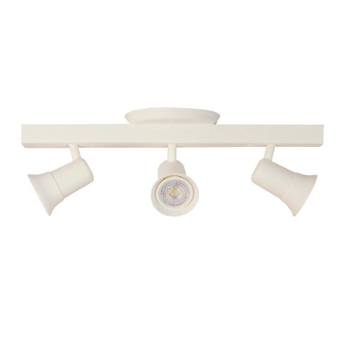 Luminária Trilho 3 Spots Direcionáveis Dicroica com Canopla Cor:branco