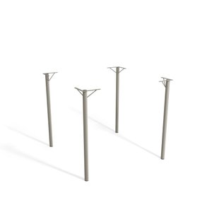 Conjunto 4 Pés Sena M057 Kappesberg Base P/ Mesa Cor Níquel