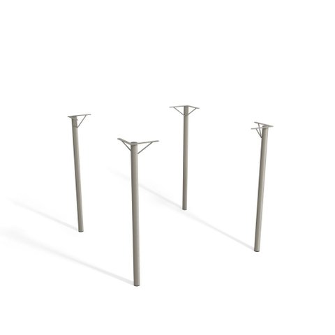 Conjunto 4 Pés Sena M057 Kappesberg Base P/ Mesa Cor Níquel