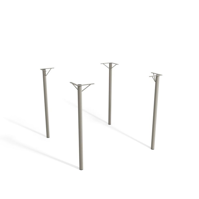 Conjunto 4 Pés Sena M057 Kappesberg Base P/ Mesa Cor Níquel