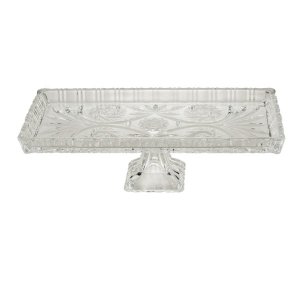 Travessa Com Pé De Cristal De Chumbo Dragon 34 X 15 X 10,5