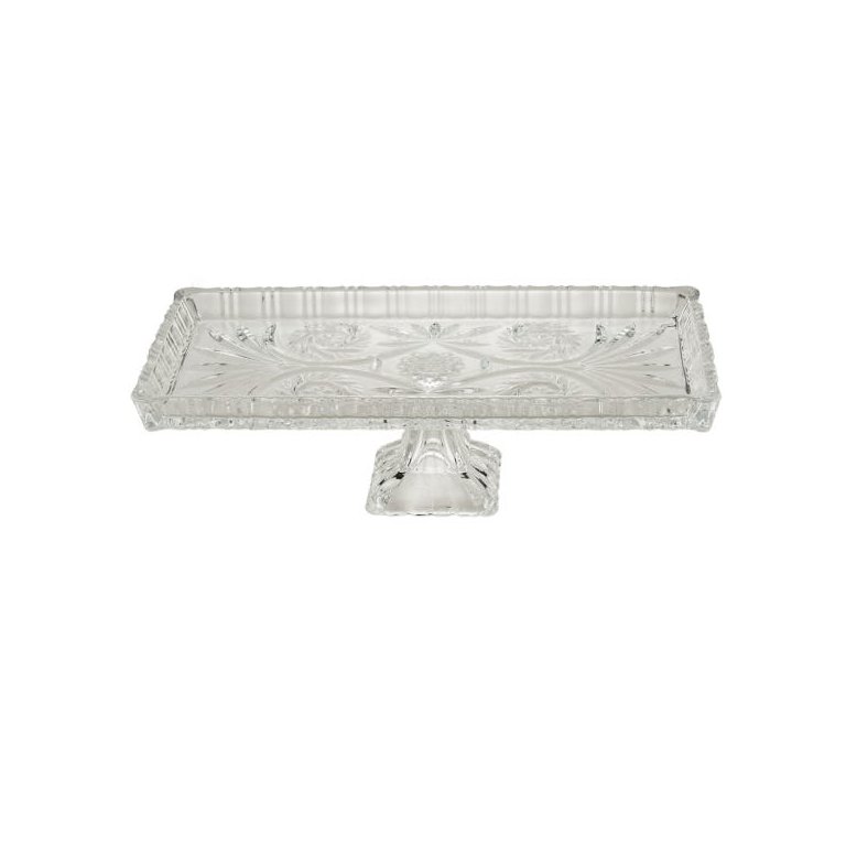 Travessa Com Pé De Cristal De Chumbo Dragon 34 X 15 X 10,5