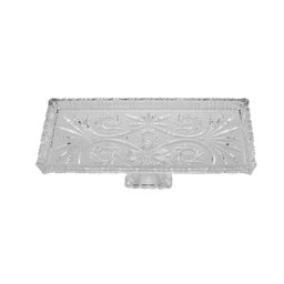 Travessa Com Pé De Cristal De Chumbo Dragon 34 X 15 X 10,5 - 2