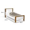 Cama Juvenil Branco Marrom com Colchão Mdf e Pés de Madeira com Colchão - 4