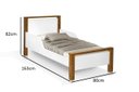 Ver imagem 4 de Cama Juvenil Branco Marrom com Colchão Mdf e Pés de Madeira com Colchão