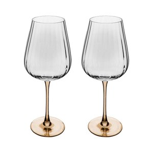 Kit 2 Taças de Vinho de Vidro com Haste Âmbar Classic 560ml
