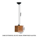 Ver imagem 4 de Kit com 3 Luminárias Minimalista Cannes de Teto 14cmx14cm em Madeira Nobre