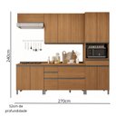 Ver imagem 2 de Armário de Cozinha Modulada Completa Reta 10 Peças 2,70m Maxxi Kappesberg