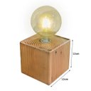 Ver imagem 4 de Luminária de Mesa Dijon Industrial Cubo 12x12 em Madeira Maciça