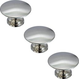 Kit 3 Puxadores 199 Tucson Ponto Níquel Escovado para Móveis Armários e Gavetas - 1