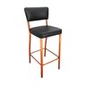 Banqueta Alta Cobre Assento Estofado Preto - 4 Unidades - 2