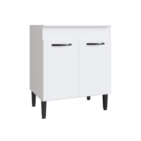 Balcão para Cozinha com Tampo 2 Portas Light Branco