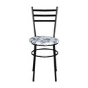 Ver imagem 3 de 2 Cadeiras para Cozinha Epoxi Preta Assento Floral Cor:floral Branco
