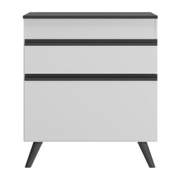 Balcão Cozinha para Cooktop 70cm 1 Porta 1 Gaveta Veneza Multimóveis V3706 Branco/Preto - 3