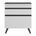 Ver imagem 3 de Balcão Cozinha para Cooktop 70cm 1 Porta 1 Gaveta Veneza Multimóveis V3706 Branco/Preto