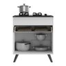 Balcão Cozinha para Cooktop 70cm 1 Porta 1 Gaveta Veneza Multimóveis V3706 Branco/Preto - 4
