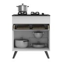 Ver imagem 4 de Balcão Cozinha para Cooktop 70cm 1 Porta 1 Gaveta Veneza Multimóveis V3706 Branco/Preto