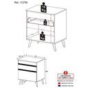 Ver imagem 5 de Balcão Cozinha para Cooktop 70cm 1 Porta 1 Gaveta Veneza Multimóveis V3706 Branco/Preto