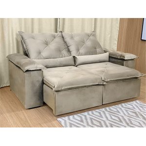 Sofá Retrátil Reclinável Confortável Várias Cores e Tamanhos Cor:bege;tamanho:2,30