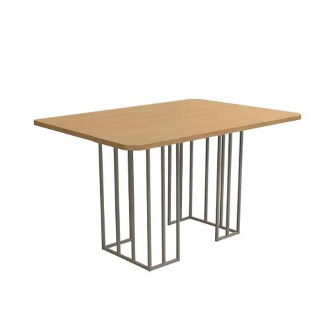Mesa de Sala Jantar Duina C/ Tampo 136cm Niquel/freijo - Kappesberg